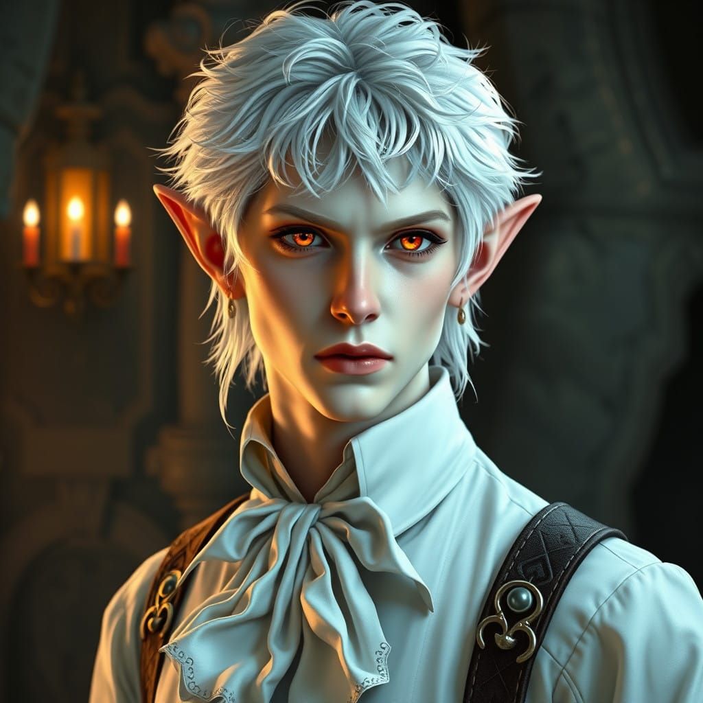 Vampire Elf Astarion in Elegant Whites
