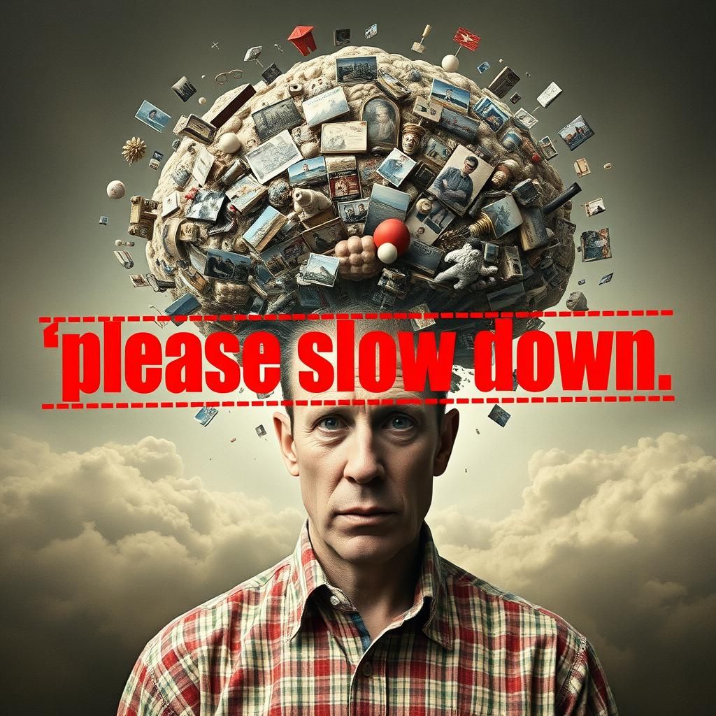 Surreal Exploding Head of Memories in Hyperdetailed Cloud