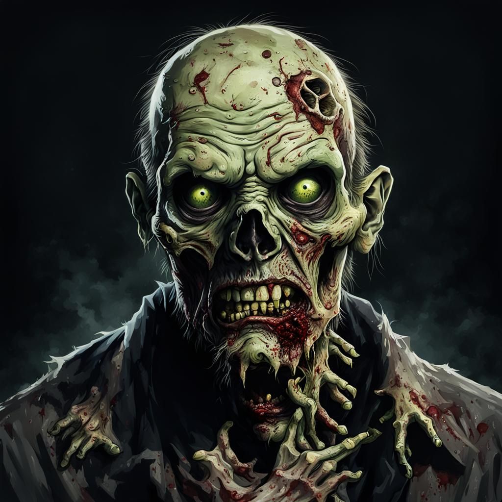 Rotting Zombie Portrait: Undead Horror