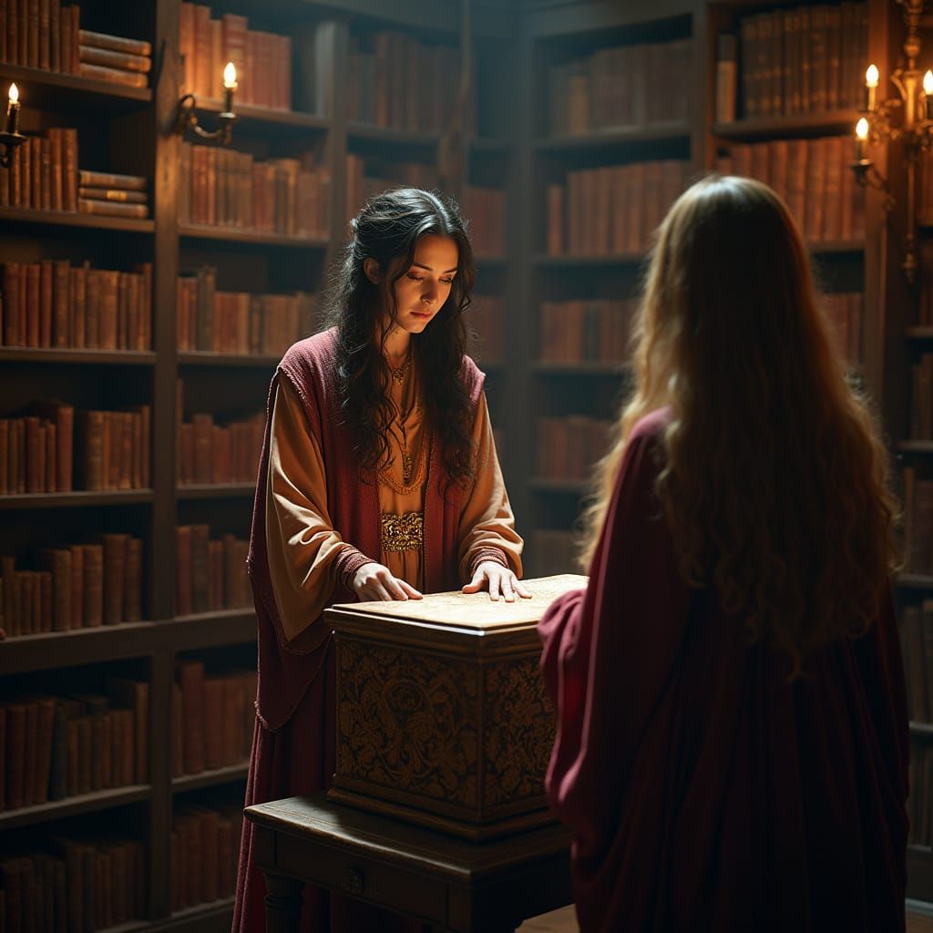 Sylvia Savikas Instructs Adventurers in Candlekeep Library