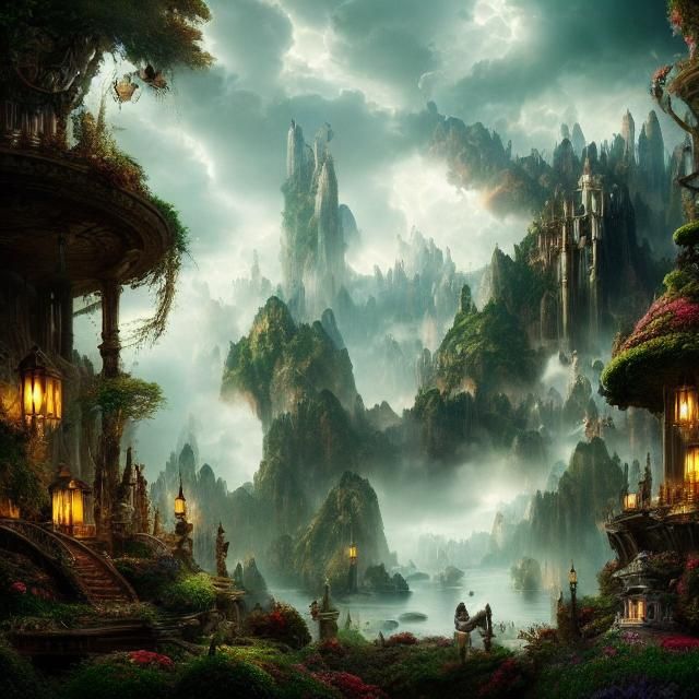 Epic Wonderland: A Maximalist Digital Painting