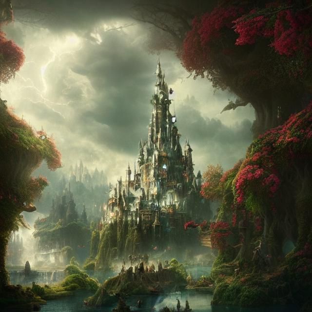 Epic Wonderland: A Dramatic Digital Matte Painting