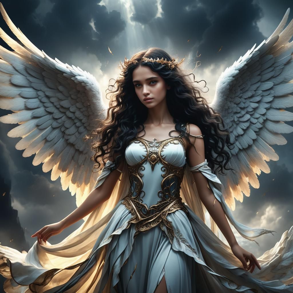 Beautiful Angel with Wings: Digital Matte Painting