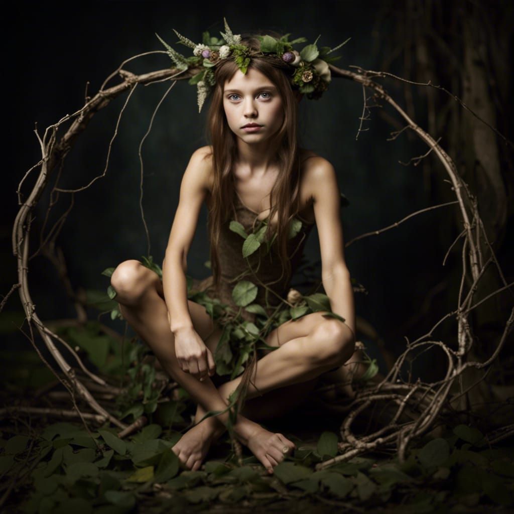 Pixie Girl in Twigs: A Photographic Portrait