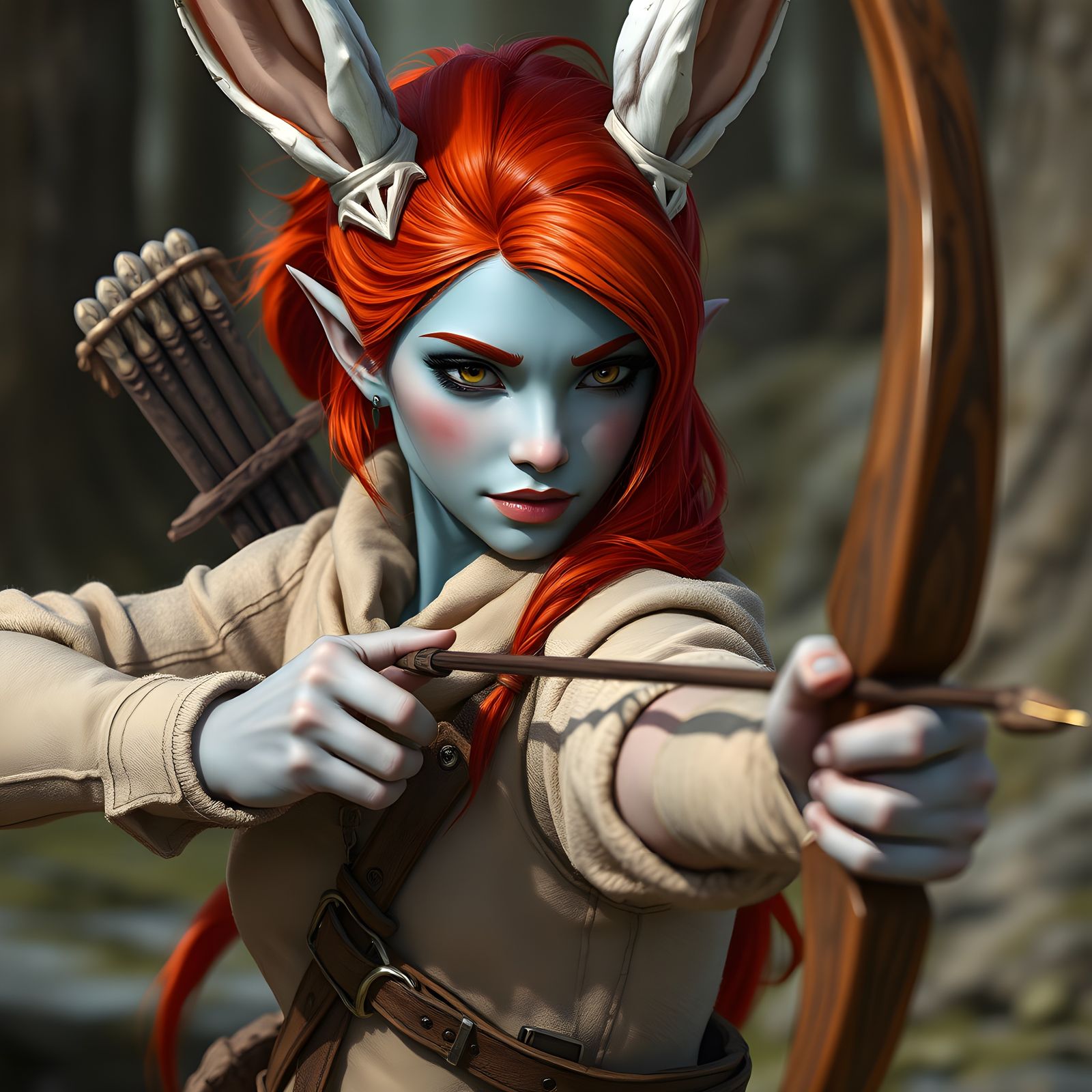 Blue Ummugrunt Archer with Bunny Ears