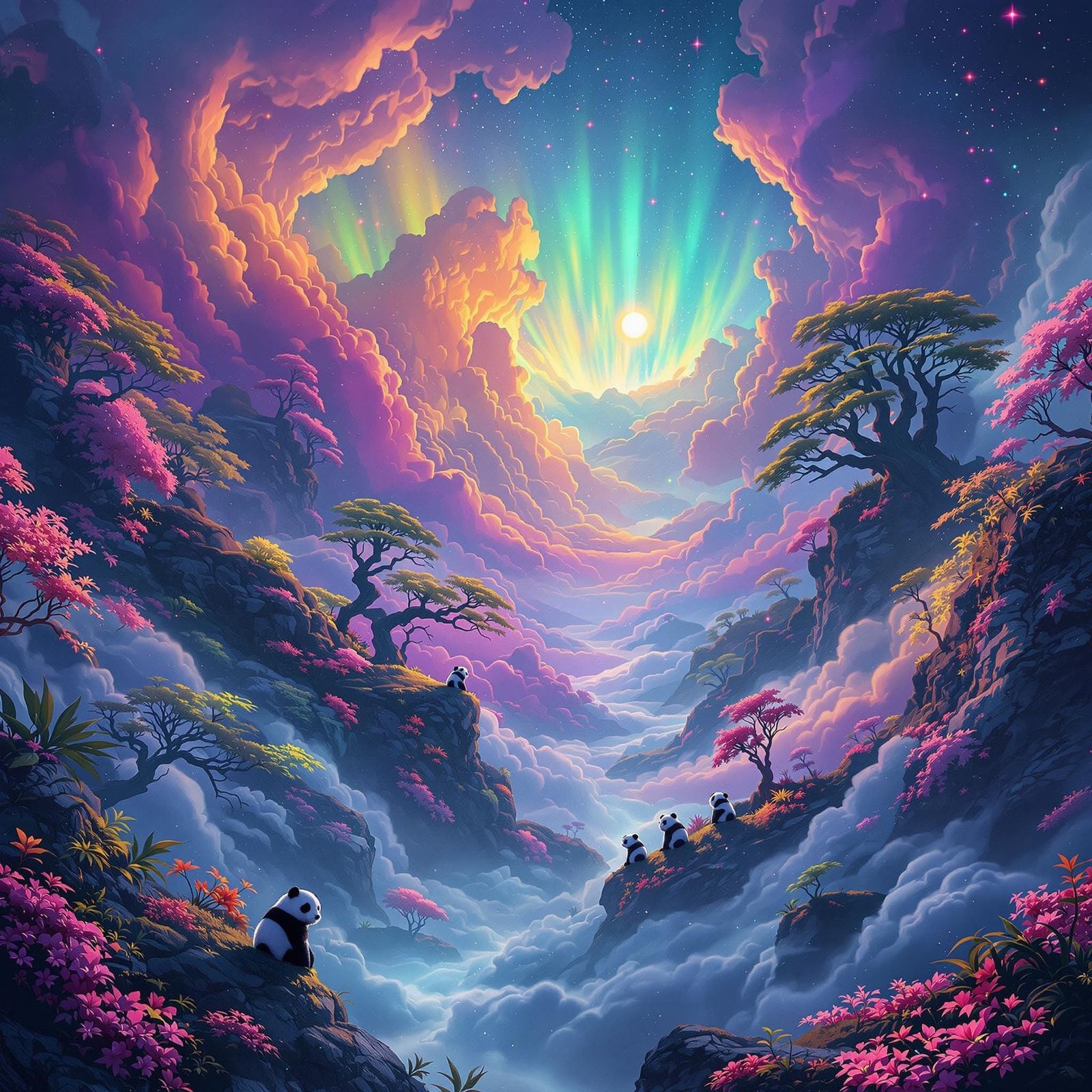 Psychedelic Panda Universe: A Digital Matte Painting