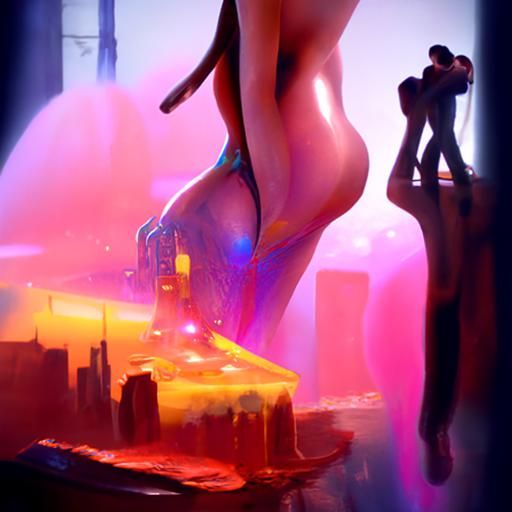 Surreal Cyberpunk Fantasy Art in Ethereal Style