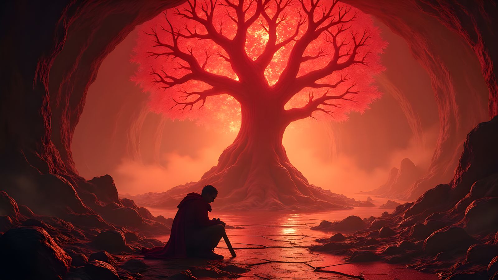 Enchanted Crimson Cave