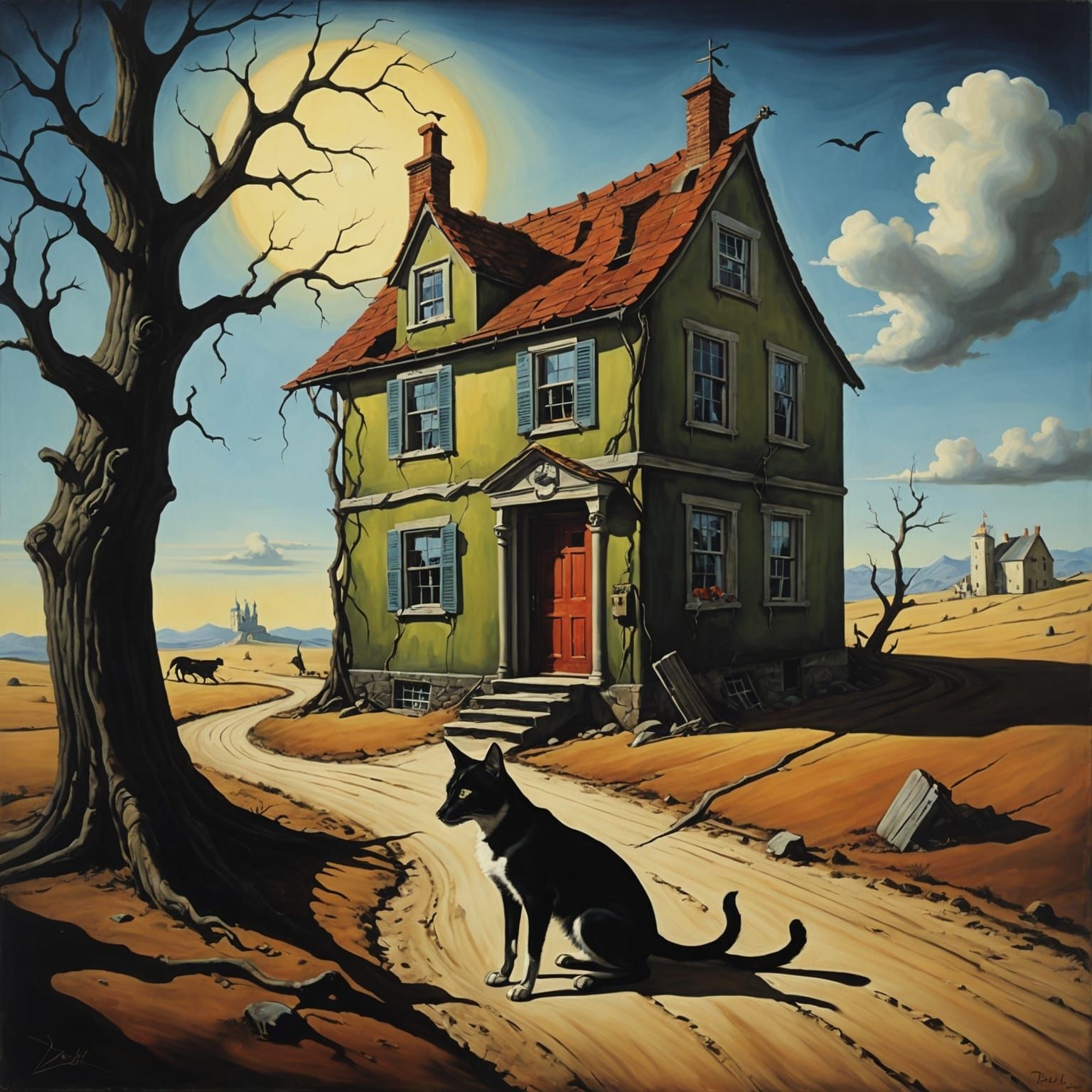 Surreal Crooked Man and His Distorted World