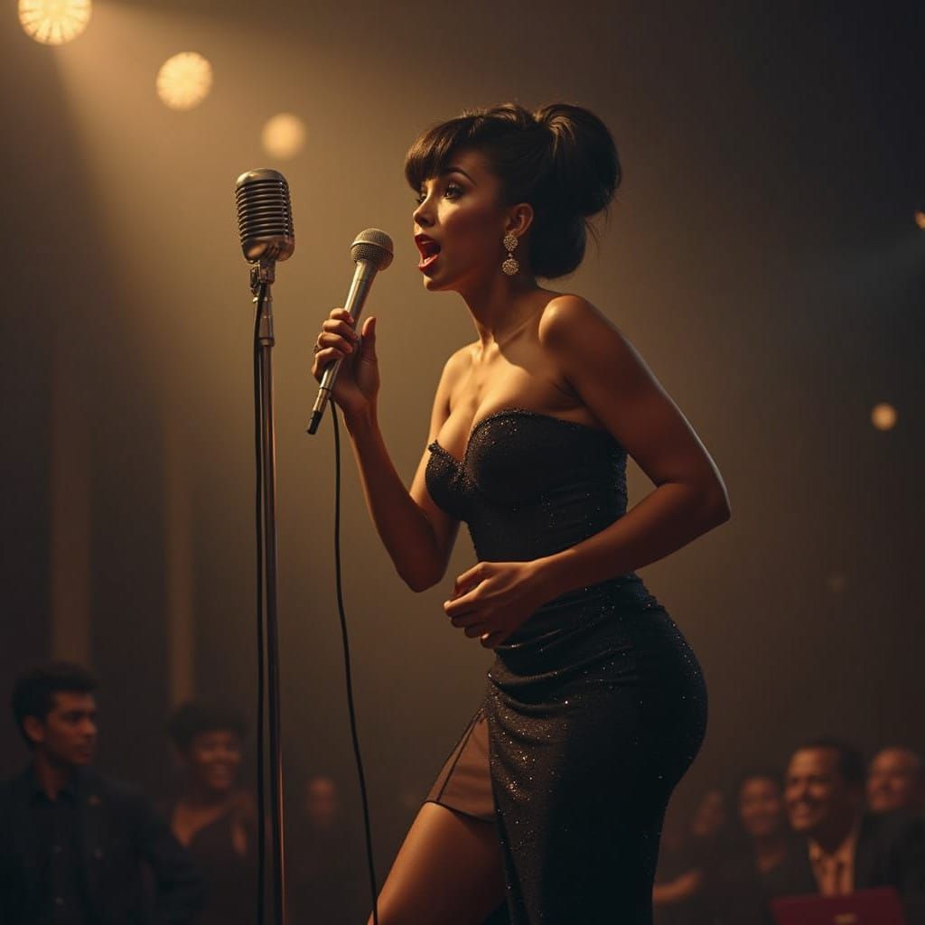 Soulful Performance in a Golden Glow