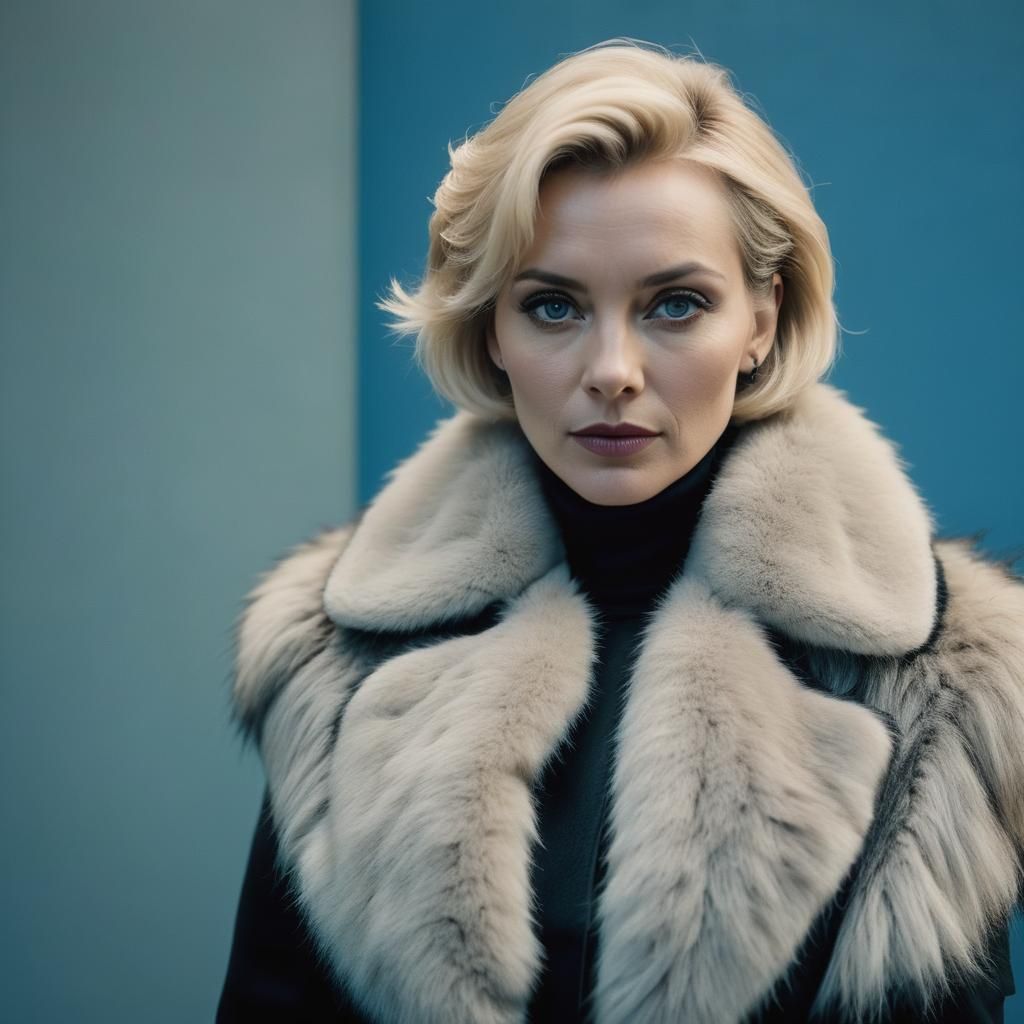 Dramatic Film Noir Portrait of Blonde Woman