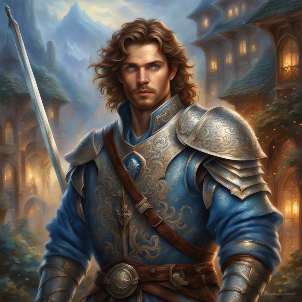 Ethereal Fantasy Portrait of Androgenous Warrior with Katana