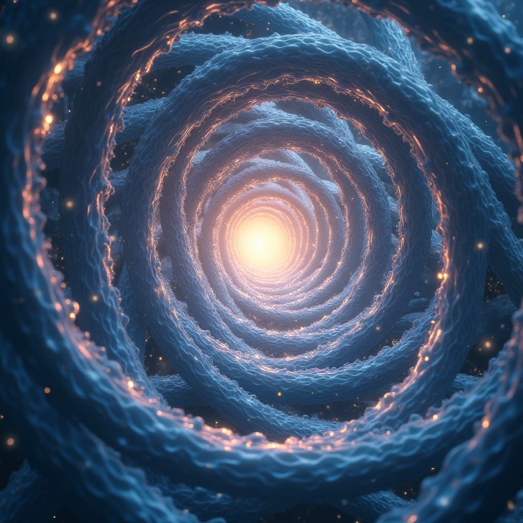 Ethereal Vortex of Infinite Loops in Cyberpunk Aesthetic