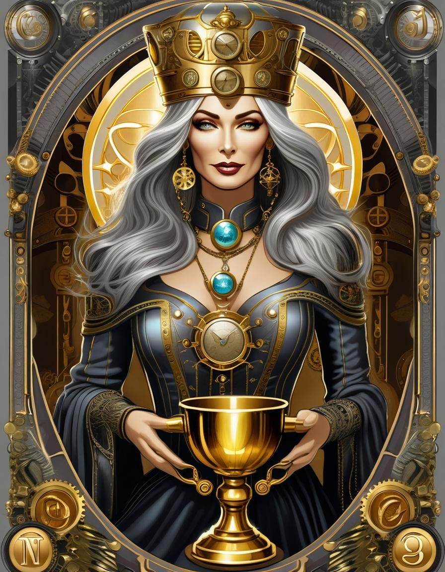 Steampunk Tarot deck. The Queen of Cups.