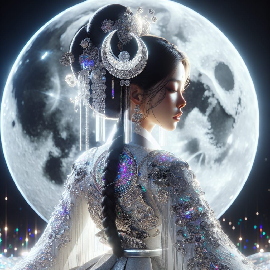 Korean Moon Goddess in Stunning Joseon Era Hanbok