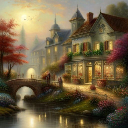 Ethereal Fantasy Wine Drinking Scene