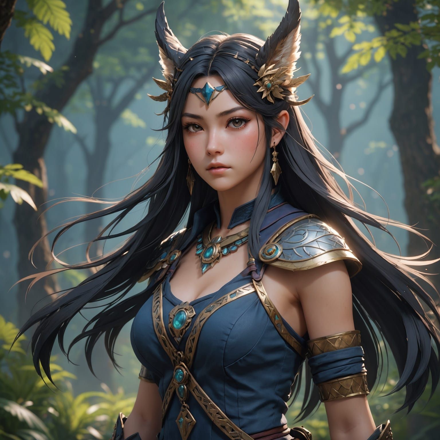Wild Spirit: Detailed 3D Anime Concept Art