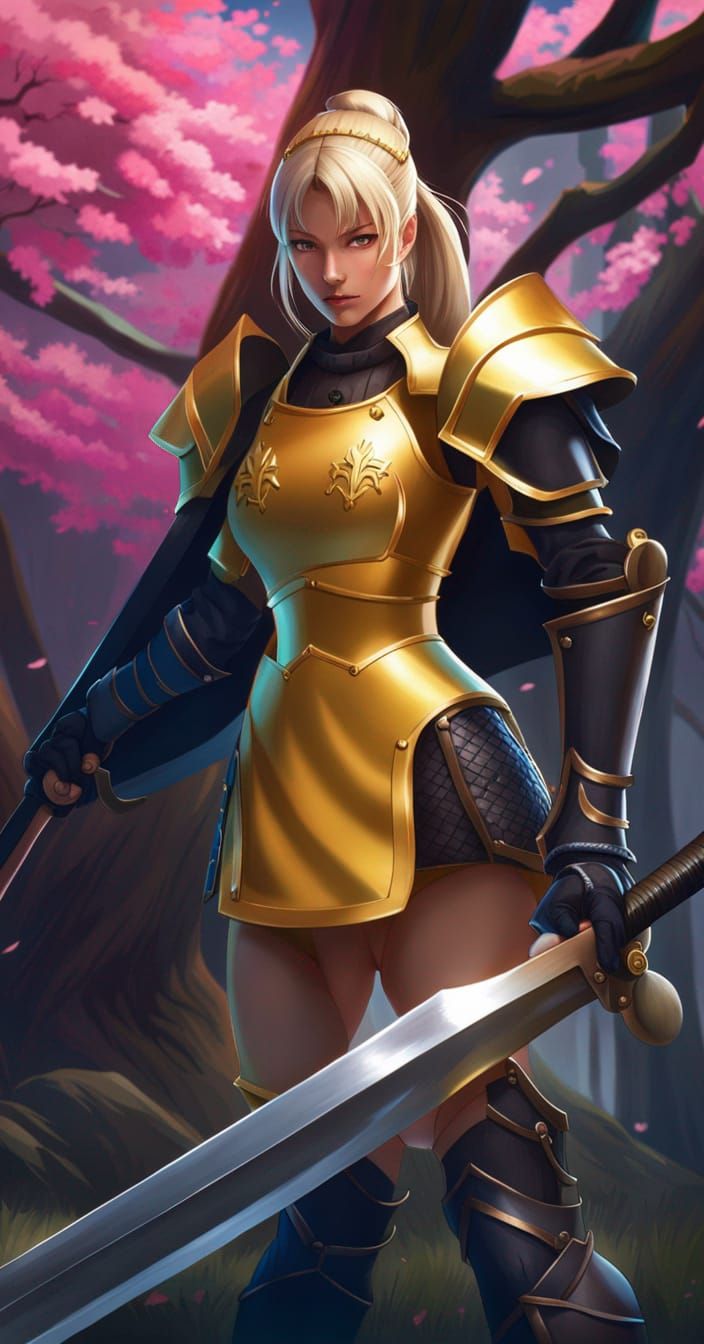 Anime-Style Pale Knight with Axe