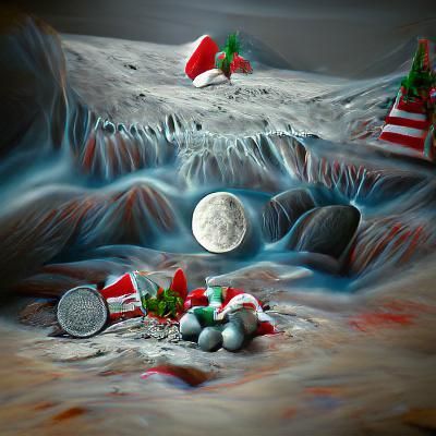 Festive Christmas Celebration on the Moon in 8K