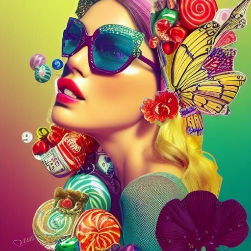 Sunny Day Collage with Candy Kisses