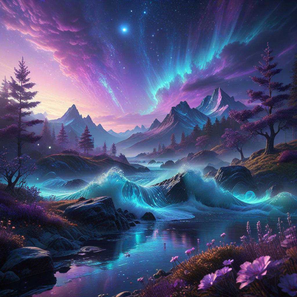 Surreal Cosmic Dreamscape in Soft Pastels and Vibrant Hues