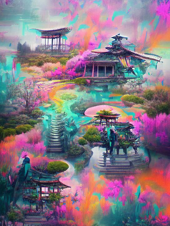 A Psychedelic Japanese Tea Garden