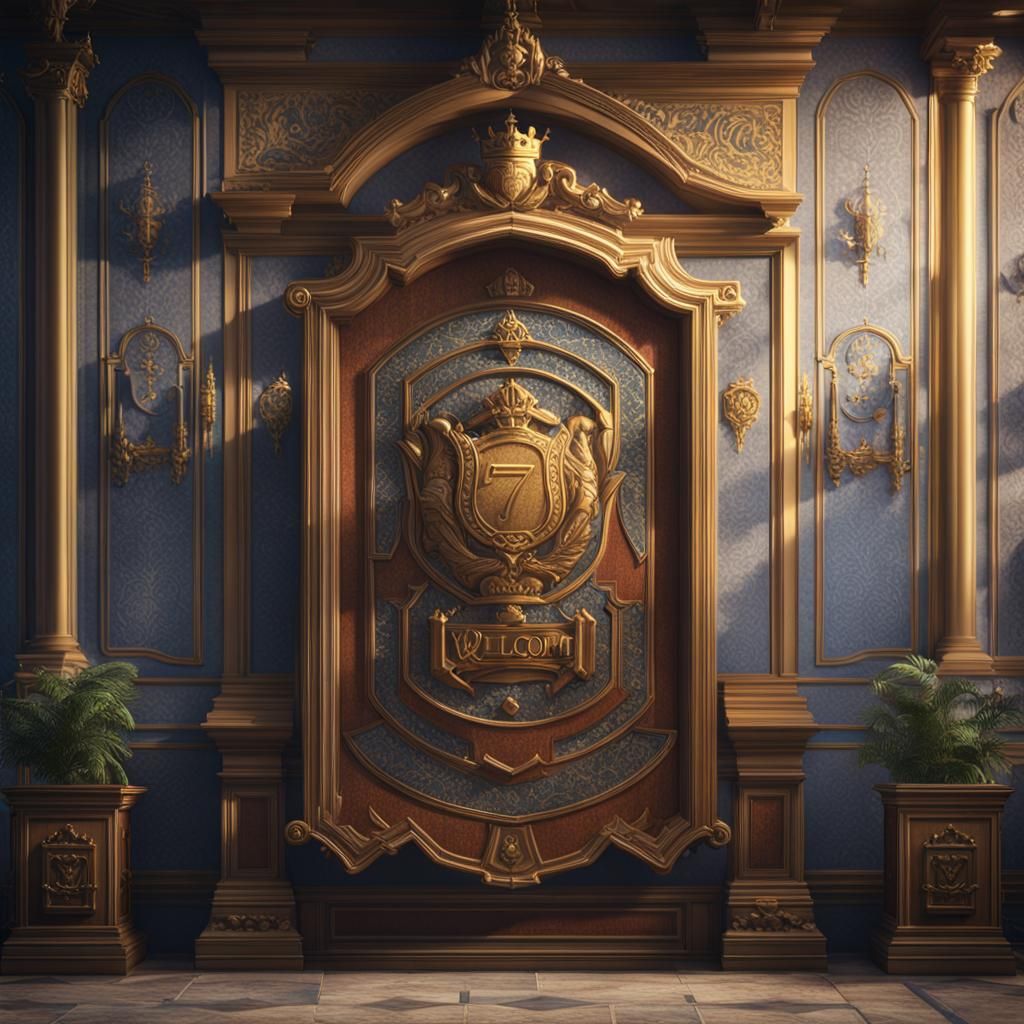 Royal Birthday Welcome Sign in 3D Style