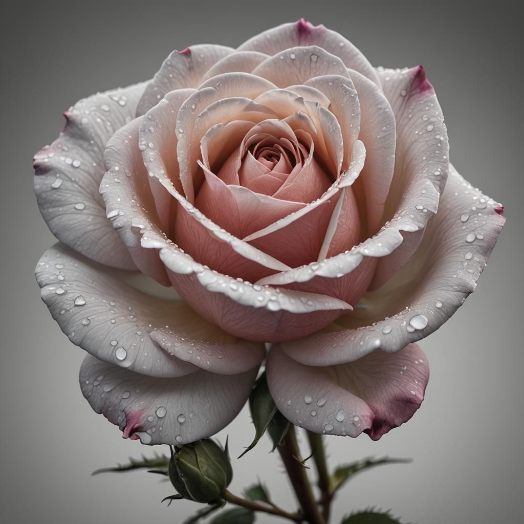 Blooming Rose Macro Photograph in Natural Light
