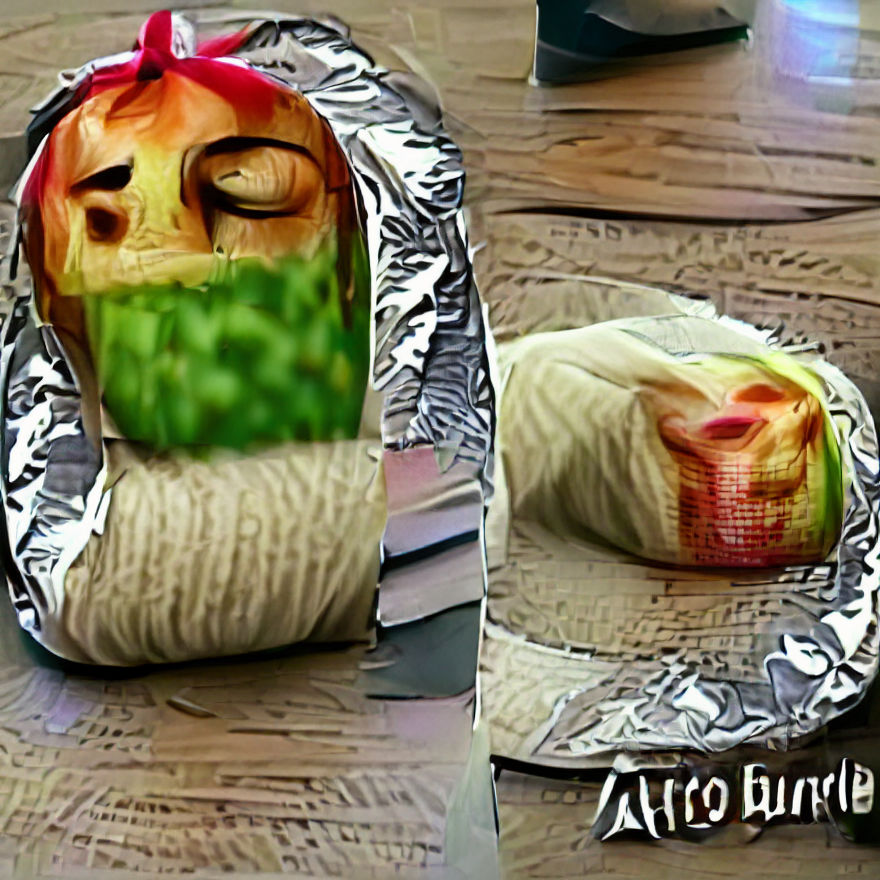 Burrito Turns Into Apple: A Surreal Transformation