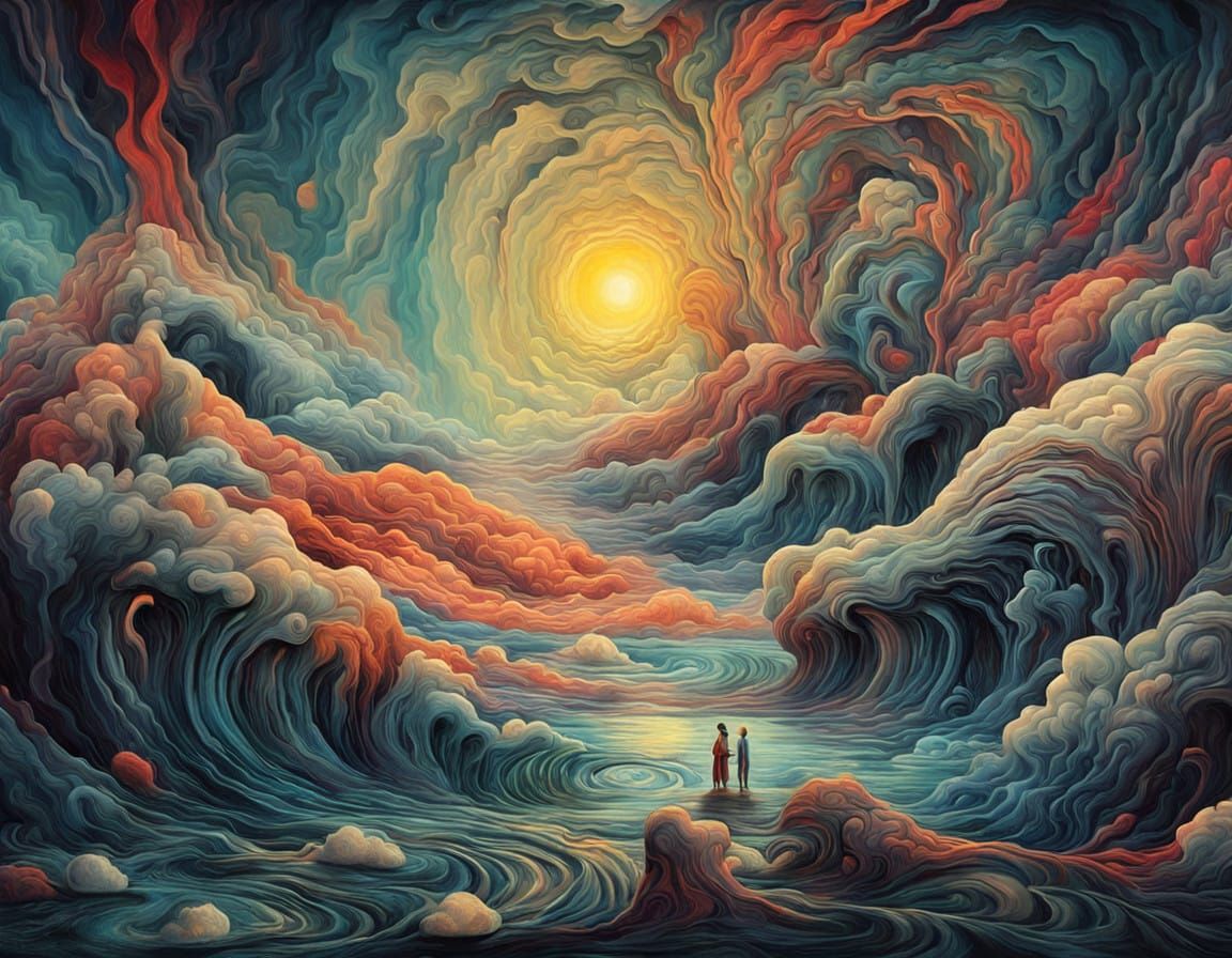 Surrealist Masterpiece on Textured Canvas