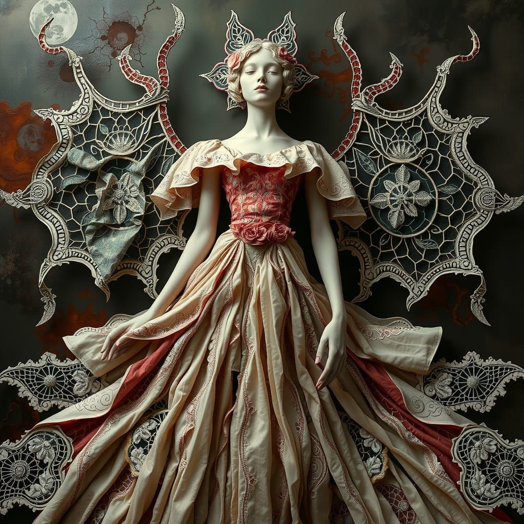 Mystical Fabric Being Evokes Art Nouveau and Surrealism