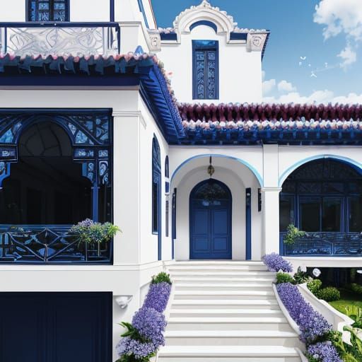 Luxurious Villa With Chinoiserie Details and Spring Garden