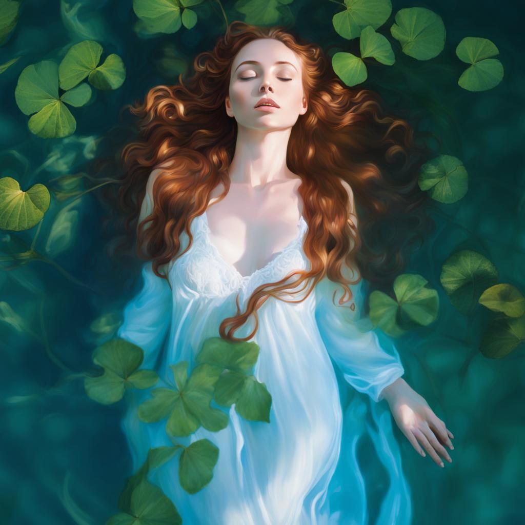 Surreal Woman in Water with Soft Lighting