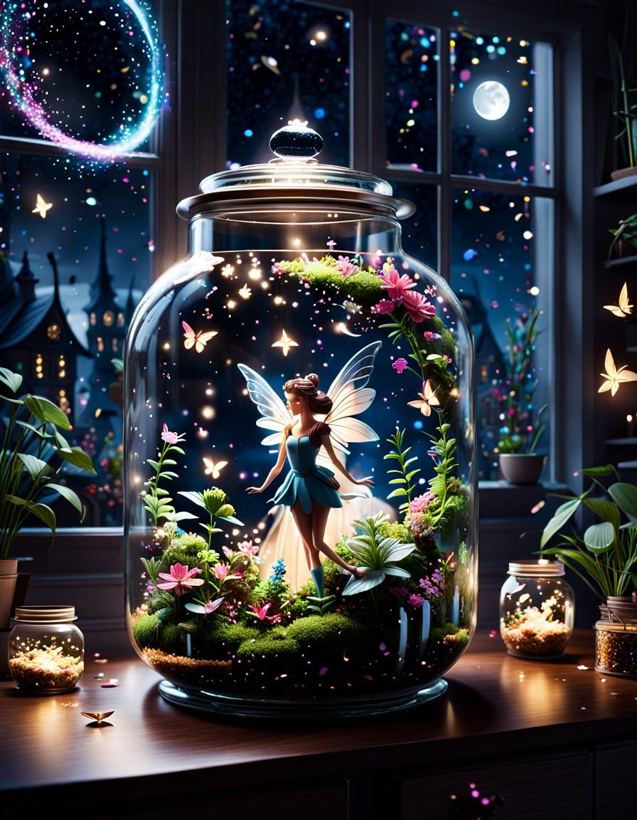 fairy in glass jar