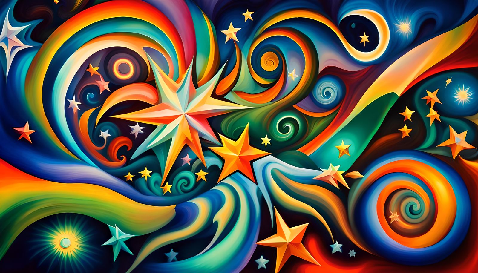 Iridescent Stars in Electromagnetic Plasma: Naive Art
