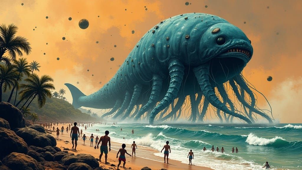 Monstrous Jellyfish-Orca Hybrid Terrorizes Tropical Resort