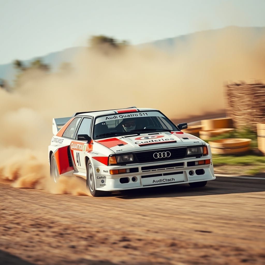 Audi Quattro S1 Rally Car in Motion