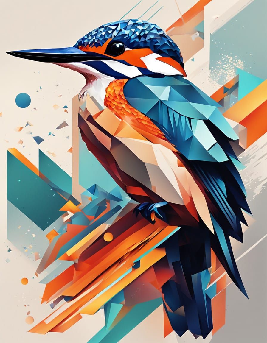 Kingfisher in Mid-Dive, Catching Shimmering Fish