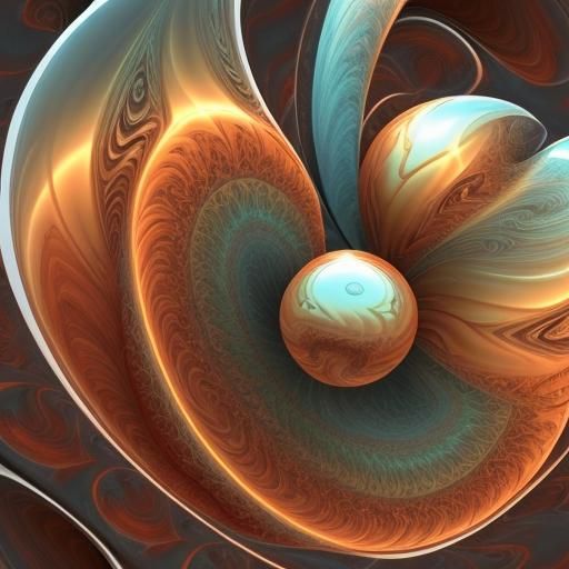 Complex Abstract Image with Magical Particles and Fractals