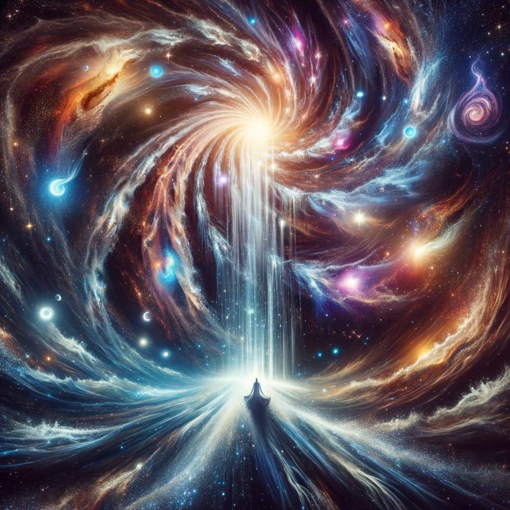 Majestic Cosmic Waterfall in the Eyes of the Creator