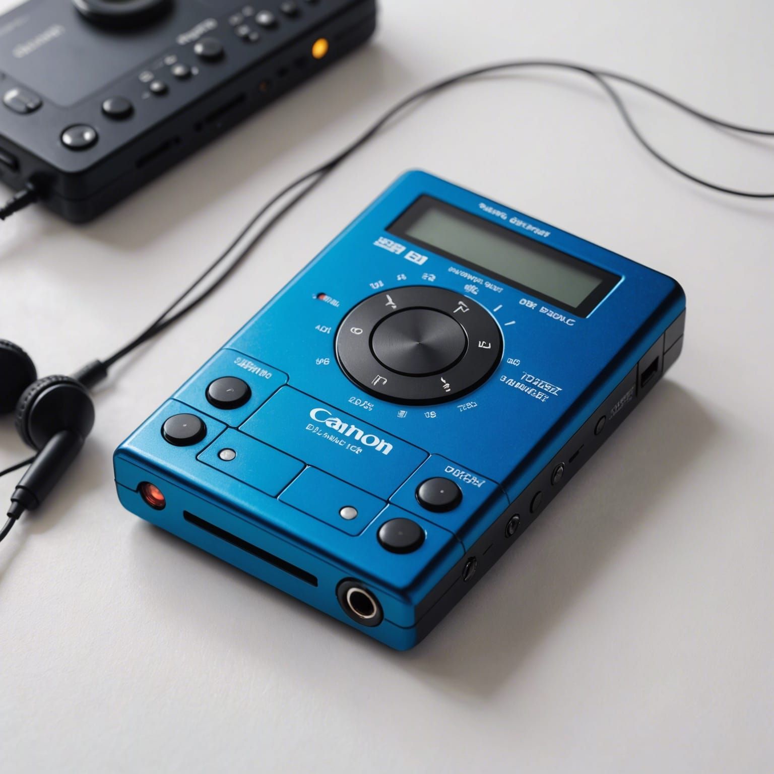 Retro 90s Metallic Blue Portable Music Player