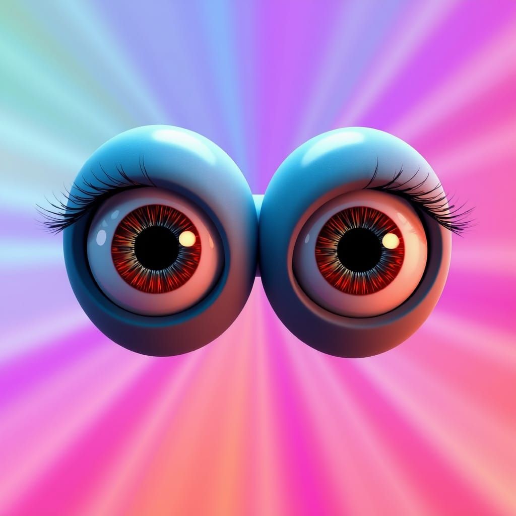 Vibrant Eyes in a Radiant, Cinematic Scene