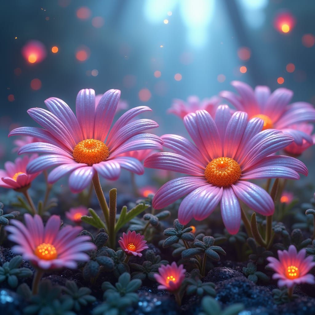 Daisies in a Diamond Fantasy World