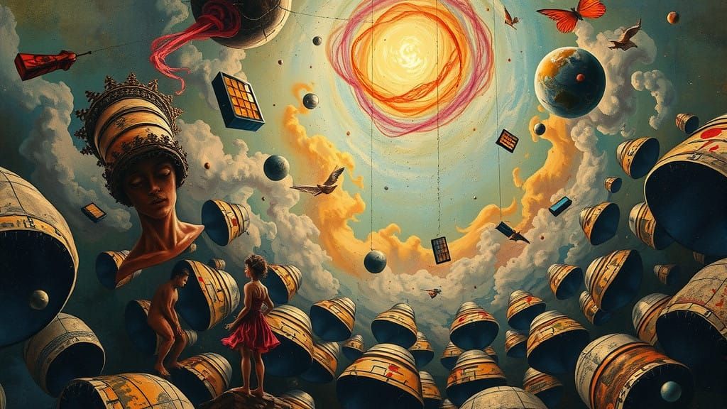 Surreal Dreamscapes in Mixed Media Collage Art