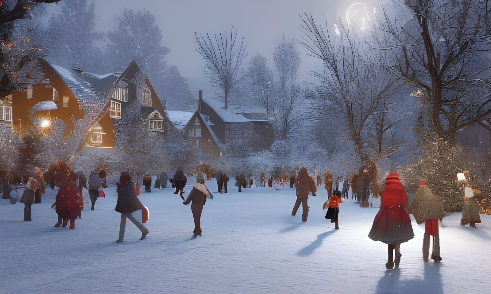 Winter Wonderland Snowman Scene in 8k