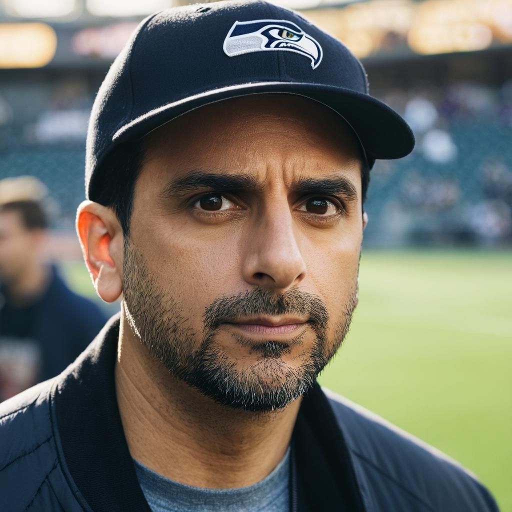 Ethereal Portrait in a Bustling Ballpark