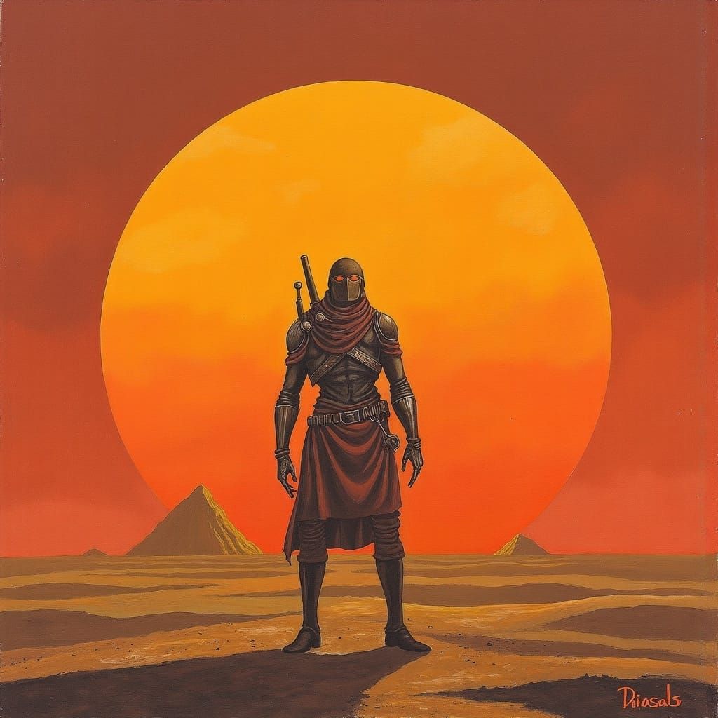 Mandalorian Bounty Hunter on Arvala-7 in Digital Painting St...