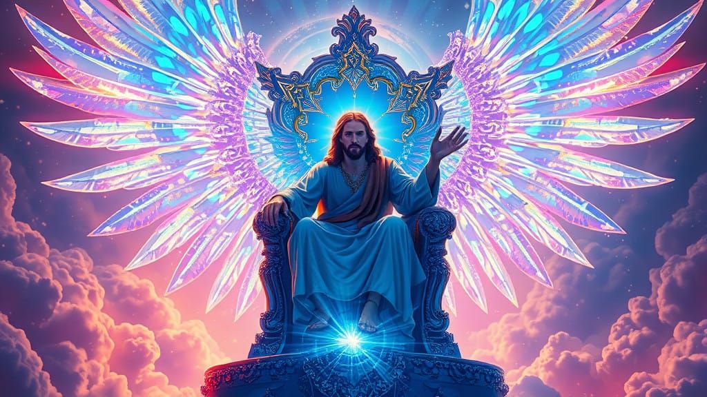 Sapphire Throne of Jesus Christ in Ethereal Glory