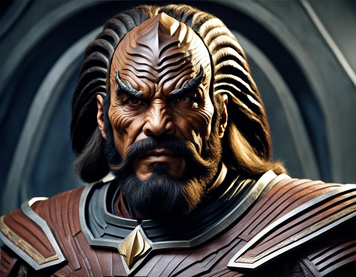 Detailed Klingon Warrior Portrait in Star Trek Style