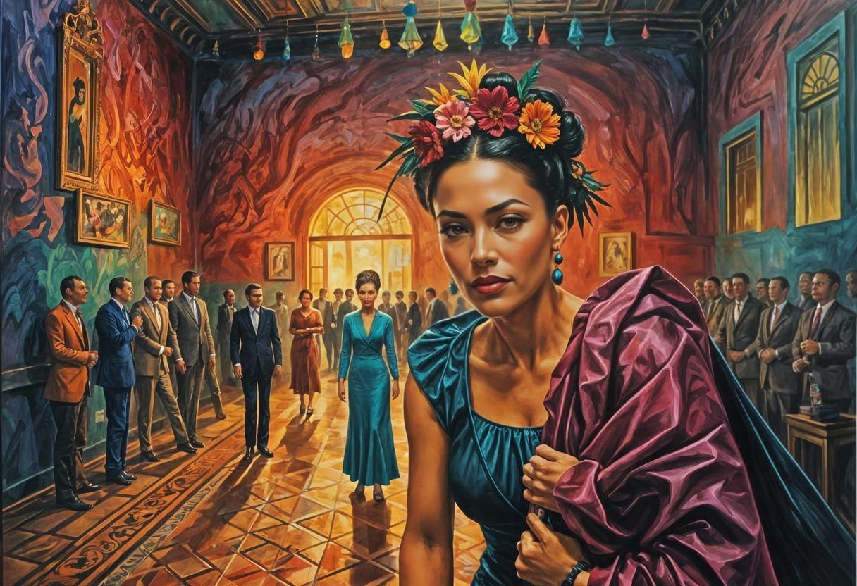 Elegant Power Woman in a Modern Tech Style